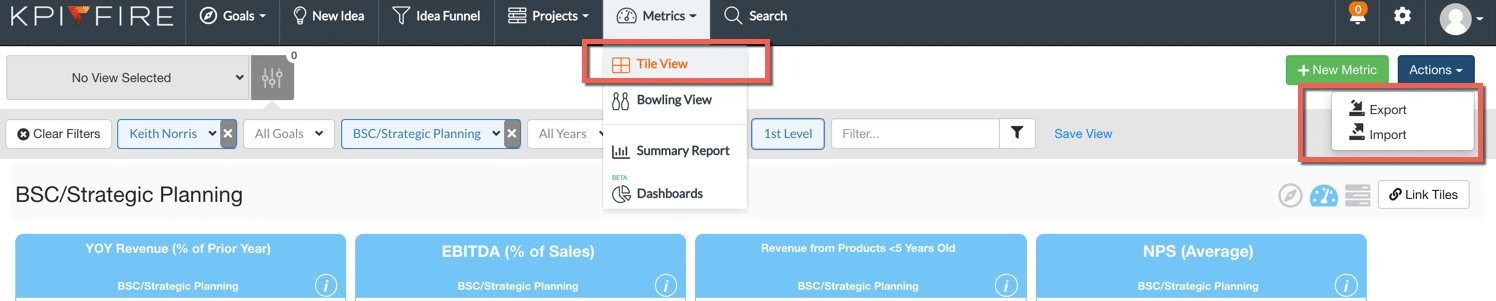 export metric