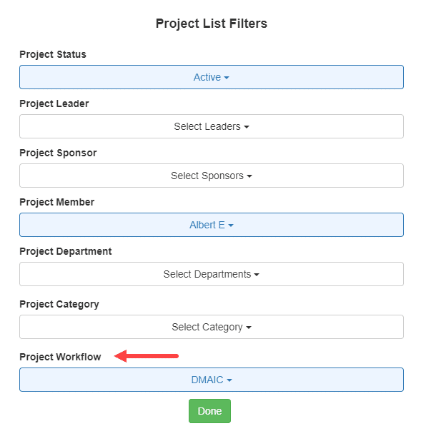 NEW updated the Project Member filter