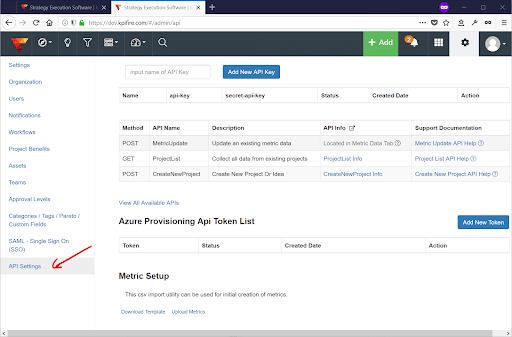 03 Navigate to the API Settings
