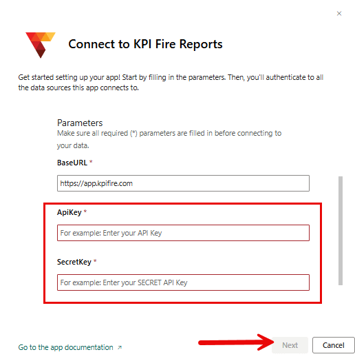 Report Keys Accessing the KPI Fire API suite from Power BI