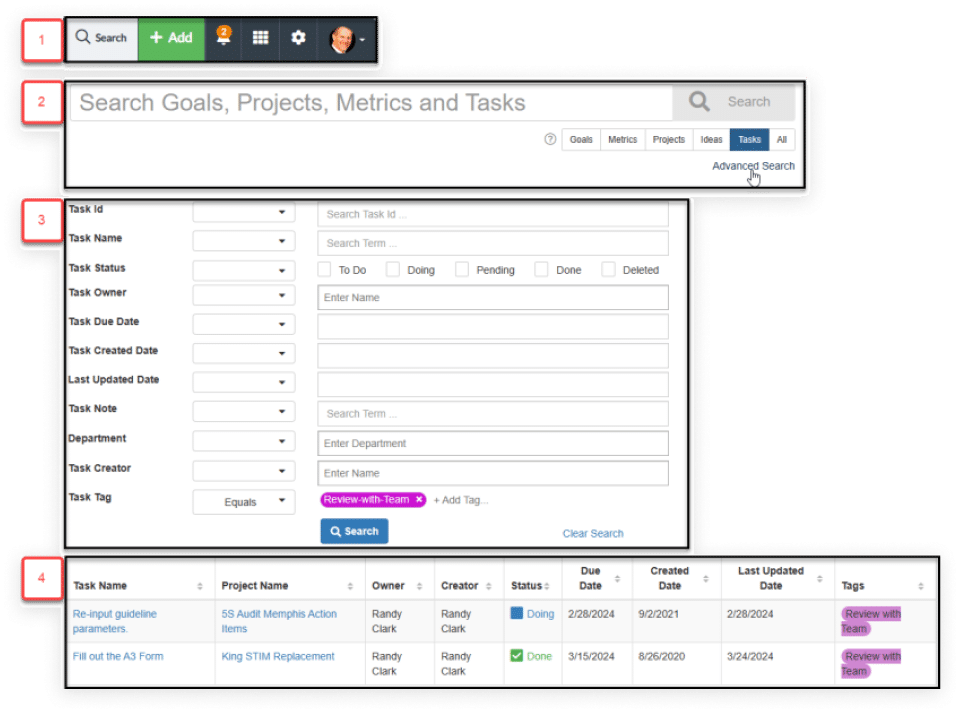 Use Advanced Task Search Use Advanced Task Search to Find