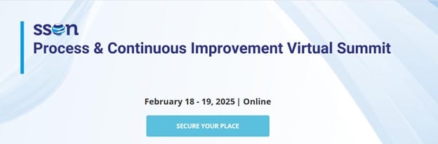 Banner for the SSON Process & Continuous Improvement Virtual Summit, February 18–19, 2025, with registration call to action.