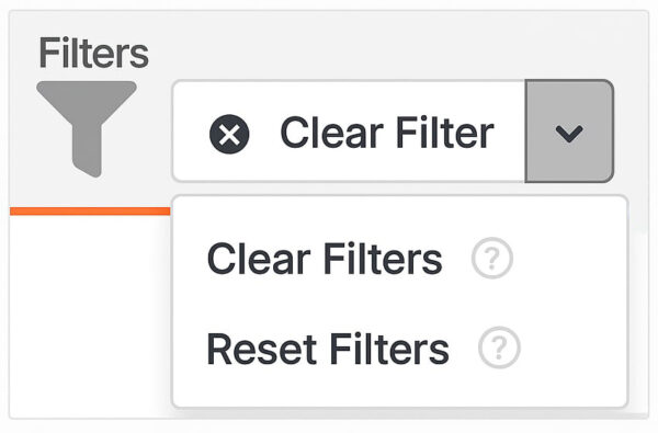 KPI Fire Clear Filters vs Reset Filters Clear Filters vs Reset Filters