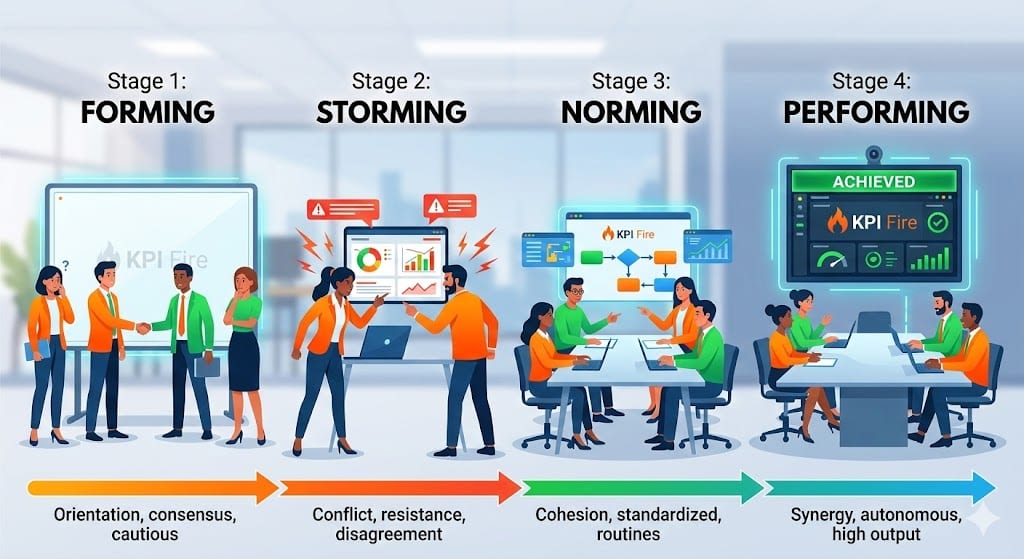 Tuckman's 4 stages of team development